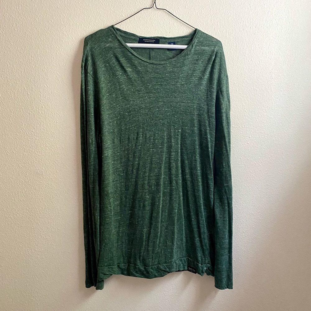 Scotch & Soda green long sleeve crew